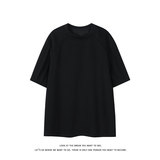 美式风圆领短袖T恤男女宽松型显瘦重磅百搭休闲上衣T3706-特价P24，男装T恤，电商A007-1