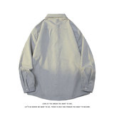 日系复古条纹长袖衬衫男高级感穿搭大码休闲衬衣外套C2251-特价28，男装衬衫，电商A007-1