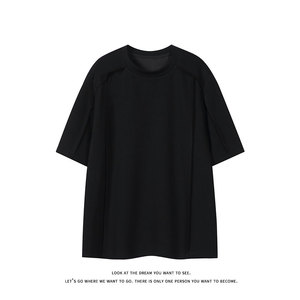简约美式重磅短袖T恤男女宽松型圆领基础款日常上衣T3702-特价P27图片