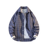 复古格子衬衫男宽松休闲百搭高级感上衣内搭外套C2269-特价36，男装衬衫，电商A007-1