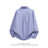 休闲风竖条纹衬衫男长袖松弛感少年风高级感外套C2275-特价P37，男装衬衫，电商A007-1