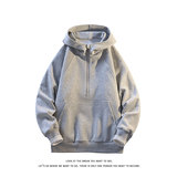 美式高街连帽卫衣男2025新款宽松半拉链帽衫外套W4688-特价P48，女装短外套，电商A007-1