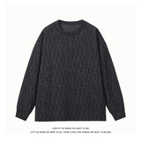 美式复古麻花纹圆领卫衣男宽松针织衫高级感打底衫T3693-特价P24，男装T恤，电商A007-1