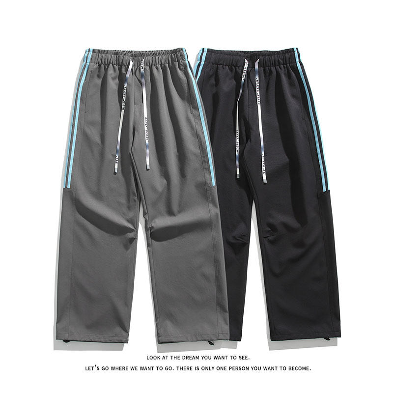 条纹撞色大码三条杠运动裤直筒长裤休闲裤K8592-P30【特价】，女装休闲裤，电商A007-1