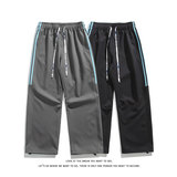 条纹撞色大码三条杠运动裤直筒长裤休闲裤K8592-P30【特价】，女装休闲裤，电商A007-1