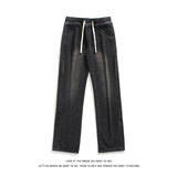牛仔裤男直筒宽松大码抽绳美式裤子长裤K8483-P48【特价】，男装牛仔裤，电商A007-1