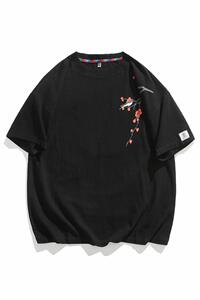 风梅花短袖T恤棉麻新中式宽松半袖体恤衫 T3525-P25【特价】图片