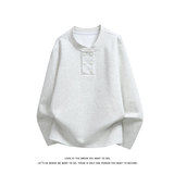 美式风亨利领卫衣男女纽扣装饰重磅长袖上衣百搭W4715-特价P32，男装卫衣，电商A007-1