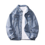 休闲大码宽松男潮流立体剪裁破洞牛仔外套夹克J1129-P65【特价】，男装工装外套，电商A007-1