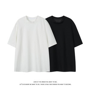日常短袖T恤男女宽松型圆领显瘦百搭休闲风简约上衣T3704-特价P24图片