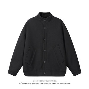冬季重磅夹棉呢子夹克轻熟保暖棉服男士毛呢外套J7352-特价P85图片