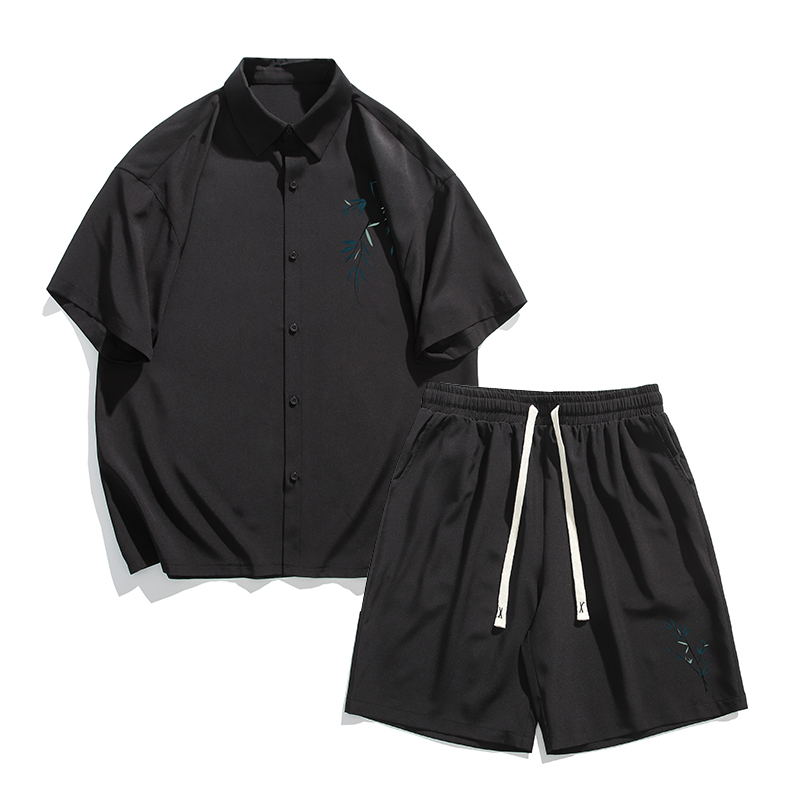 夏季大码冰丝衬衫短裤套装DC2190上衣23.5-DK8510短裤20【特价】，男装衬衫，电商A007-1
