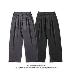 男休闲西裤男裤子宽松大码潮男垂感直筒裤K8554-P40【特价】图片