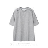 美式简约假两件拼接短袖T恤男女宽松型显瘦圆领上衣T3701-特价P27，男装T恤，电商A007-1