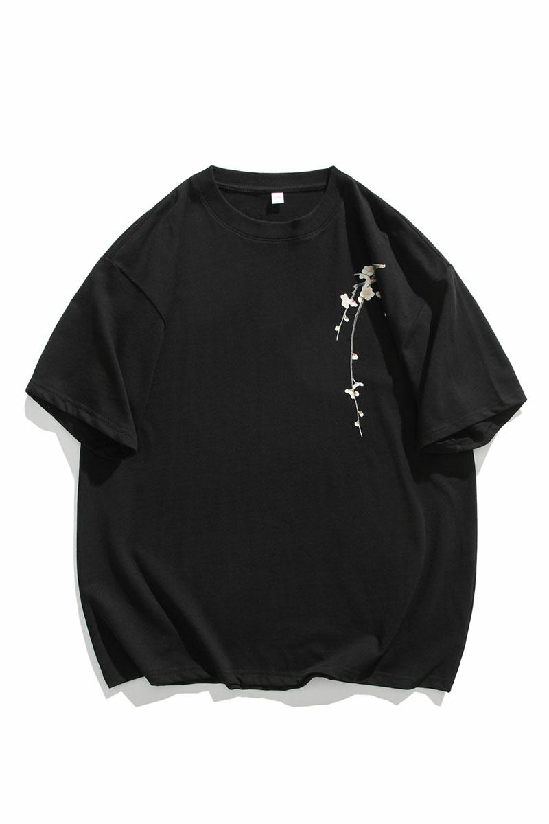 风新中式梅花240克双纱精梳棉半袖短袖T恤T3516-P25【特价】,男装T恤,电商A007-1