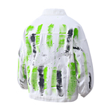 街头风涂鸦印花牛仔夹克男宽松痞帅翻领设计感外套JA39-特价P78，男装夹克，电商A007-1