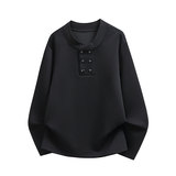 美式风亨利领卫衣男女纽扣装饰重磅长袖上衣百搭W4715-特价P32，男装卫衣，电商A007-1