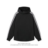 美式连帽大码撞色三条杠长袖套头卫衣男女同款W4705-特价P42，男装卫衣，电商A007-1