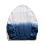渐变色牛仔夹克男宽松翻领美式风潮流外套长袖上衣JA1718-特价P65，男装夹克，电商A007-1