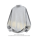 拼色三条杠撞色开衫卫衣大码宽松休闲立领外套W4602-P52【特价】，女装短外套，电商A007-1