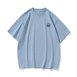 简约印花短袖T恤男纯棉情侣宽松型百搭圆领休闲上衣T3496-特价P23，男装T恤，电商A007-1