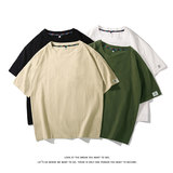 纯色短袖T恤男宽松型休闲风圆领半袖中性风简约上衣T3315-特价P19，男装T恤，电商A007-1