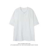 简约风亨利领短袖T恤男女宽松简约休闲舒适圆领上衣T3707-特价P24，男装T恤，电商A007-1