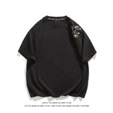 风绣花短袖T恤棉麻新中式宽松半袖体恤衫T3523-P32【特价】，男装T恤，电商A007-1