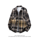 小香风衬衫夹克外套复古拼色潮牌休闲情侣宽松C2166-P40【特价】，男装夹克，电商A007-1