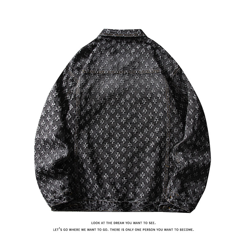 潮流做旧磨毛大码男女拼色牛仔外套夹克J8813-P65【特价】,男装工装外套,电商A007-1