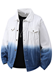 渐变色牛仔夹克男宽松翻领美式风潮流外套长袖上衣JA1718-特价P65，男装夹克，电商A007-1