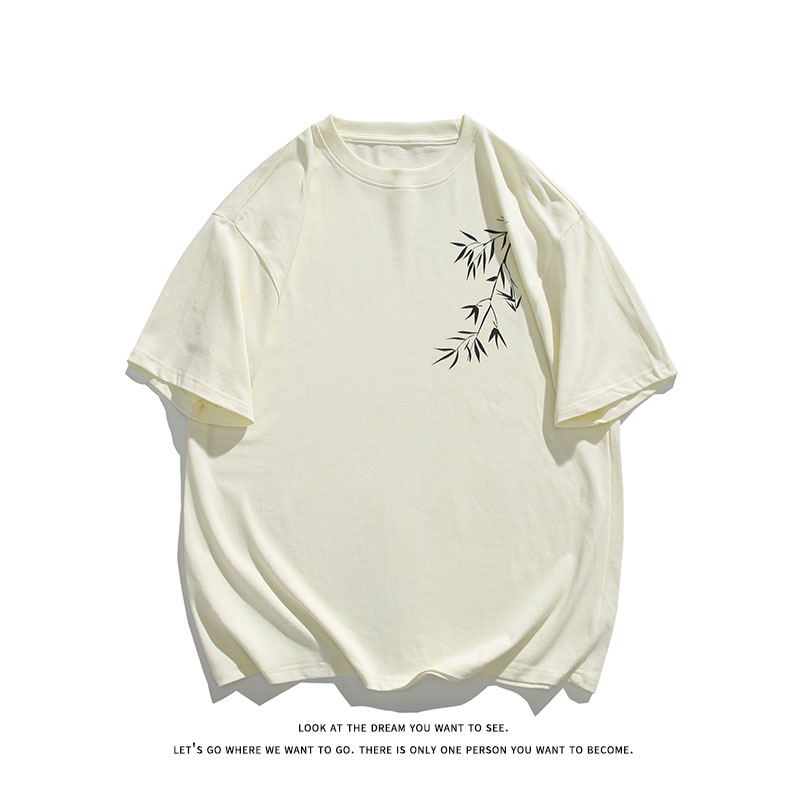 风新中式竹子240克双纱精梳棉半袖短袖T恤T3515-P25【特价】图片