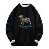 腊肠狗印花卫衣美式圆领套头高级感休闲百搭上衣W4700-特价28，男装卫衣，电商A007-1