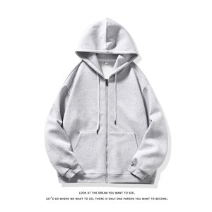 潮流大码休闲宽松情侣开衫连帽纯色卫衣外套W4277-P44【特价】，女装短外套，电商A007-1