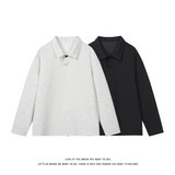 美式复古纯色翻领套头卫衣男女宽松休闲百搭POLO衫T恤W4710-特P26，男装T恤，电商A007-1