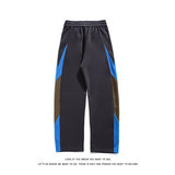 复古拼接运动裤卫裤宽松阔腿休闲裤垂感长裤K8664-特价P42，男装休闲裤，电商A007-1