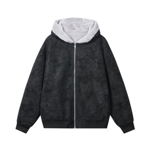 网图慎上荔枝纹皮座山雕加绒连帽棉服加厚保暖棉衣MP7826-特价P85图片