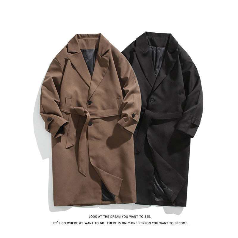 韩系风衣外套男士韩版潮流中长款过膝大衣F7300-P105【特价】，男装风衣，电商A007-1