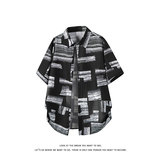夏季新款大码休闲潮流短袖衬衫花衬衣条纹衬衫DC2252-特价P23，男装T恤，电商A007-1