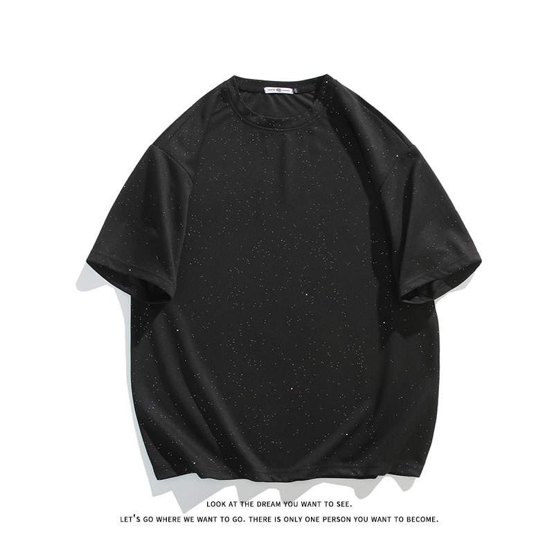 夏季潮流重磅满天星空亮片半袖短袖T恤情侣装T3526-P17【特价】,男装T恤,电商A007-1