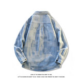 牛仔外套男格子衬衫夹克潮牌青少年休闲上衣夹克J1840-特价P52，男装工装外套，电商A007-1