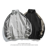 拼色三条杠撞色开衫卫衣大码宽松休闲立领外套W4602-P52【特价】，女装短外套，电商A007-1