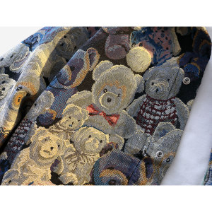 潮牌卡通小熊休闲外套男士宽松提花牛仔外套夹克JA281-特价P51图片
