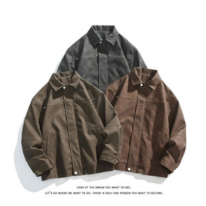 潮流宽松美式复古机车皮衣 PU皮夹克外套P7808-P75【特价】，男装夹克，电商A007-1