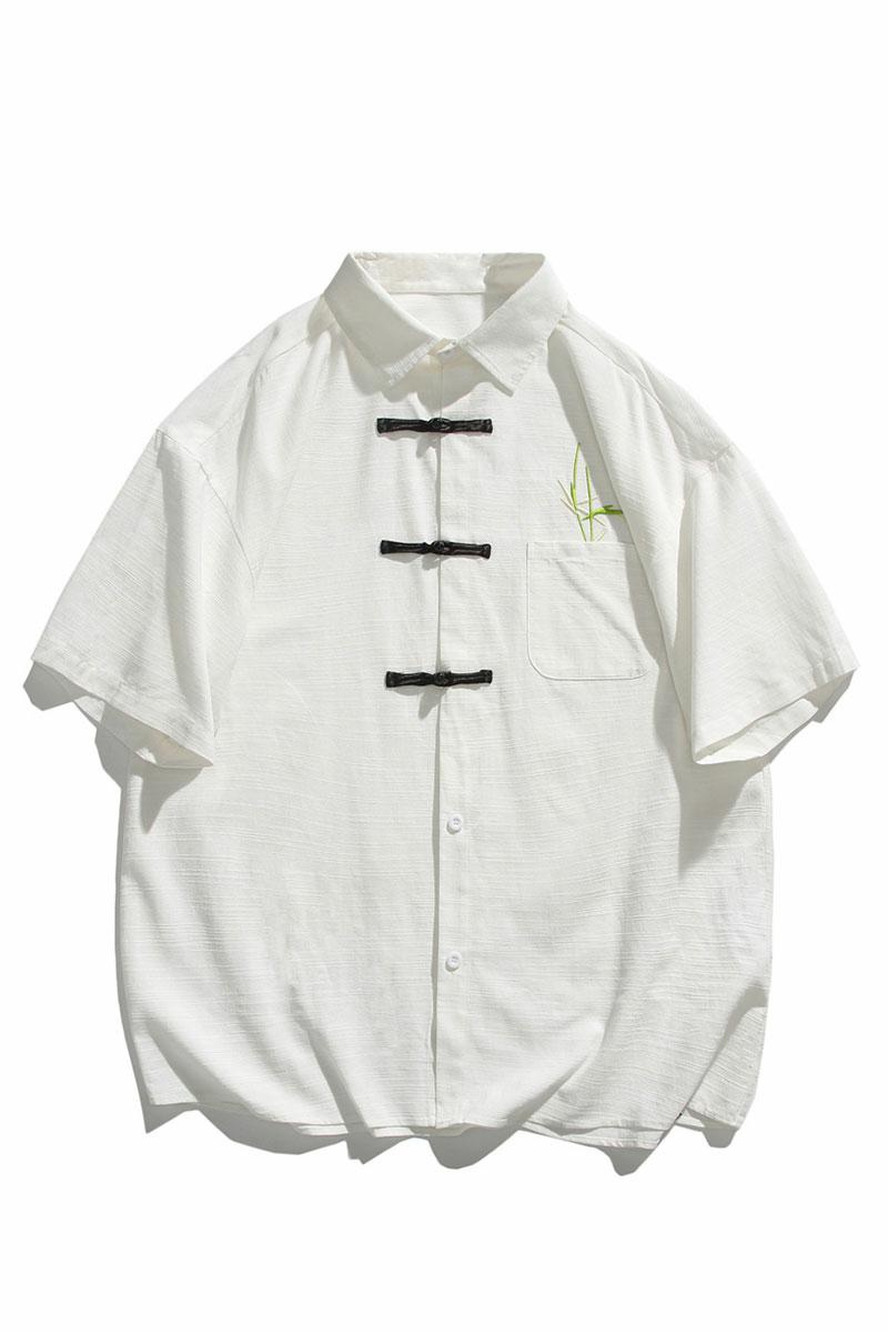 夏季潮流风新中式绣花大码休闲男短袖衬衫DC2182-P36【特价】,男装衬衫,电商A007-1