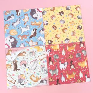 15厘米正方形猫咪星星印花卡通彩色学生儿童手工折纸d薄款卡纸