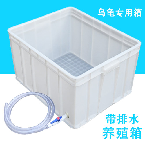 乌龟养殖箱带排水阀门水龙头室内造景水产养殖周转箱水族鱼缸长方