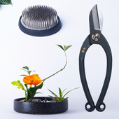 插花器剪刀剑山中式 插花花道初学日式 小原流花器花艺工具礼盒套装