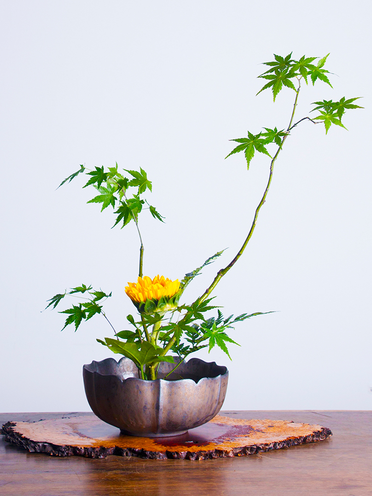 莲花碗花器水钵花道插花中式日式花道粗陶窑变茶杯茶洗功夫器皿