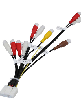 用于先锋汽车导航尾线AV输入输出24PIN头子10 RCA后摄像头接线